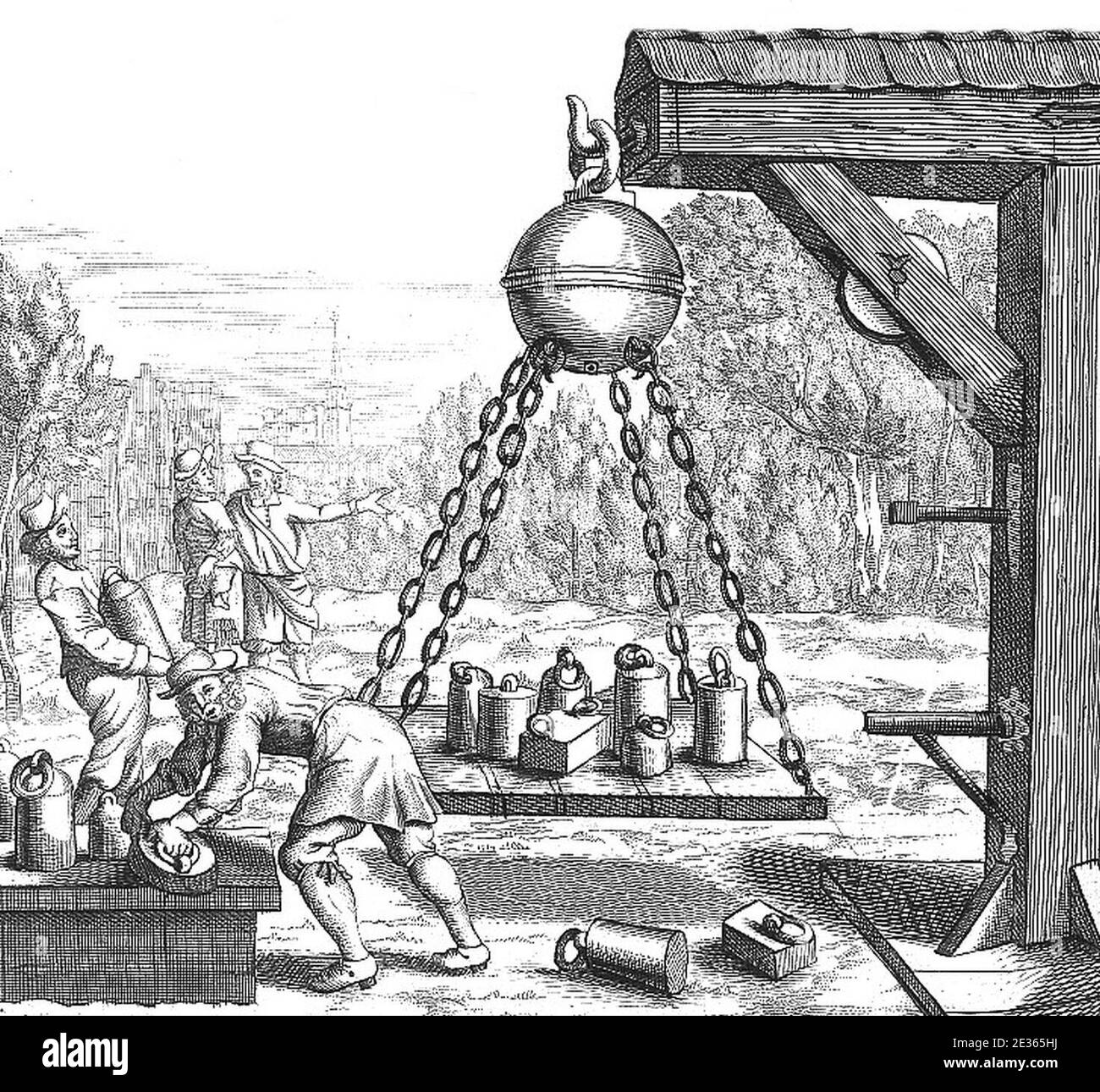 Magdeburger Halbkugeln, Zeichnung aus der Fotothek 0005669. Stockfoto