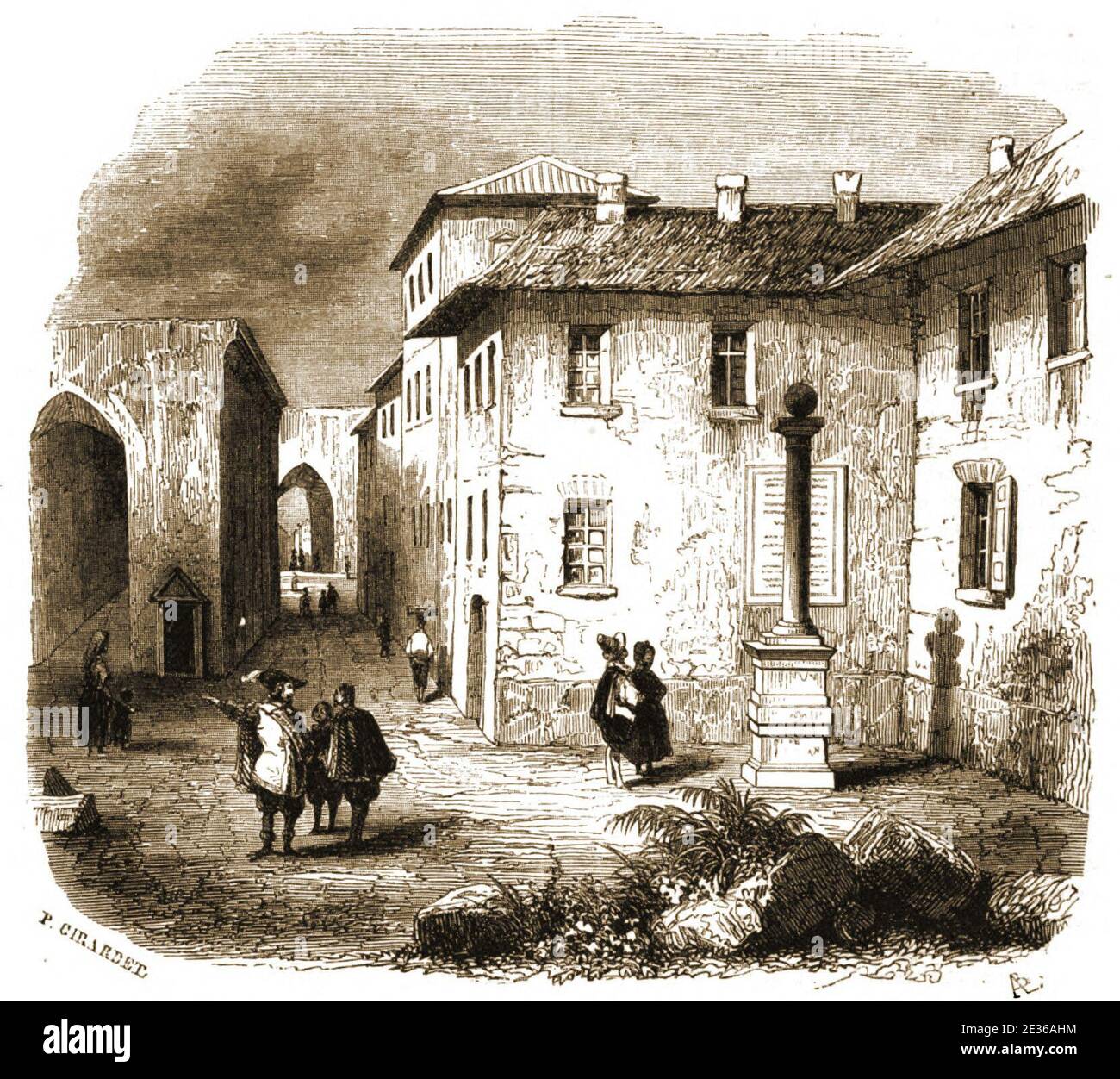 Magasin Pittoresque 1843 - La Colonne Infame. Stockfoto