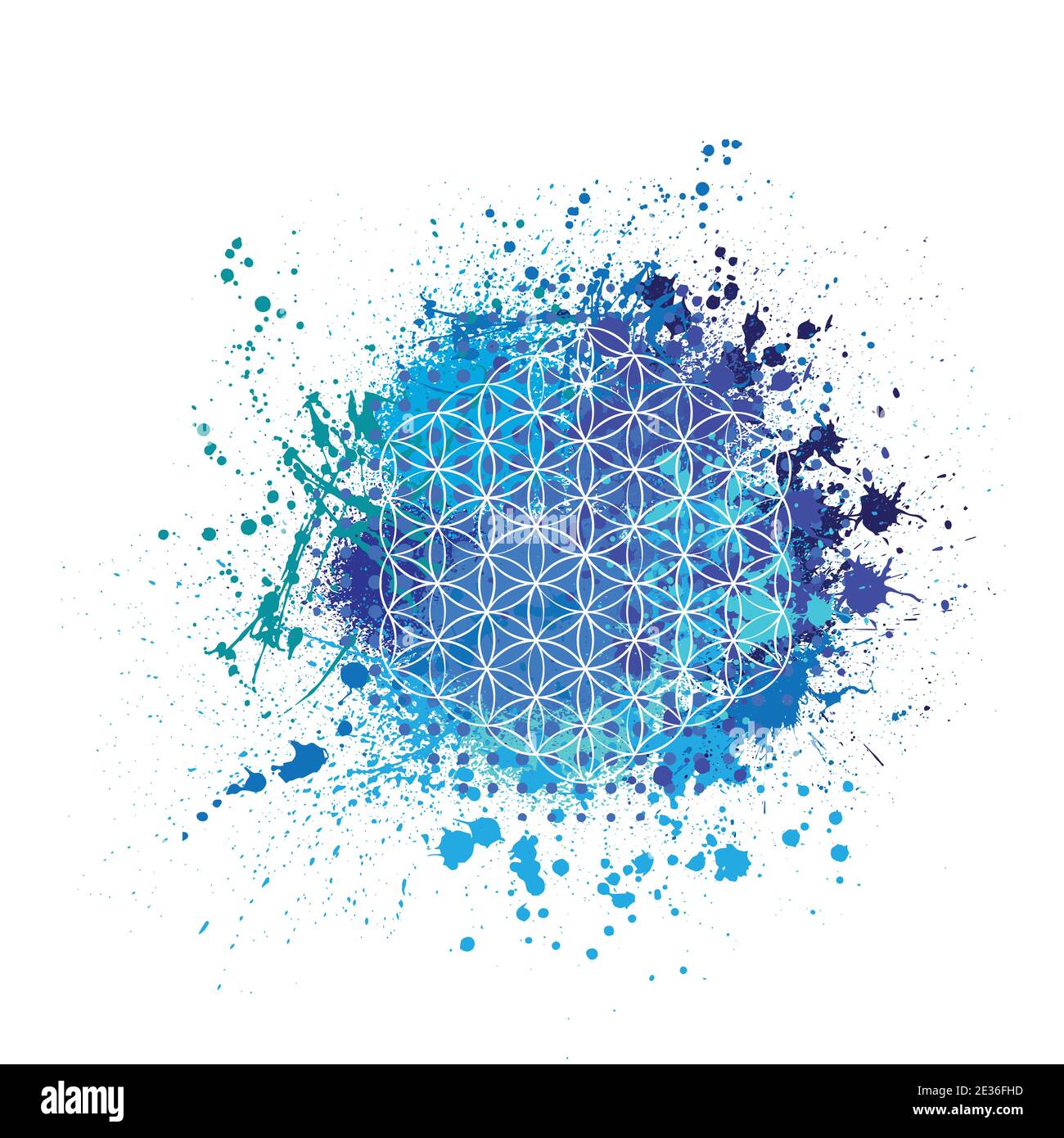 Blume des Lebens grunge blauen Hintergrund Stock Vektor