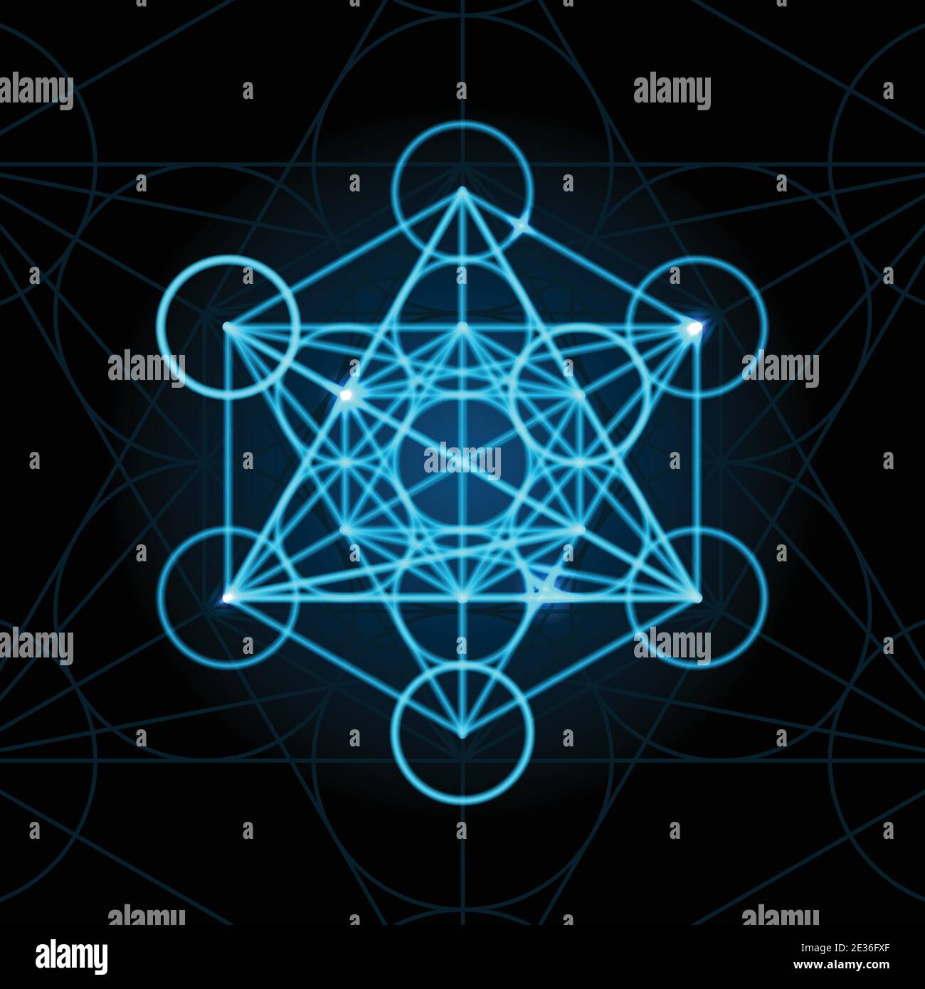 Hexagon blau Umriss Glanz Hintergrund Stock Vektor