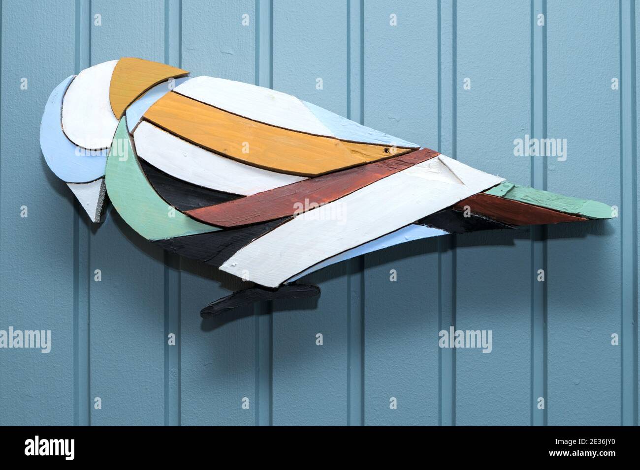 Biblische christliche Szenen aus Holz, Christianskirkjan, Christians Kirche, Klaksvik Stadt, Bordoy Insel, Färöer Inseln Stockfoto