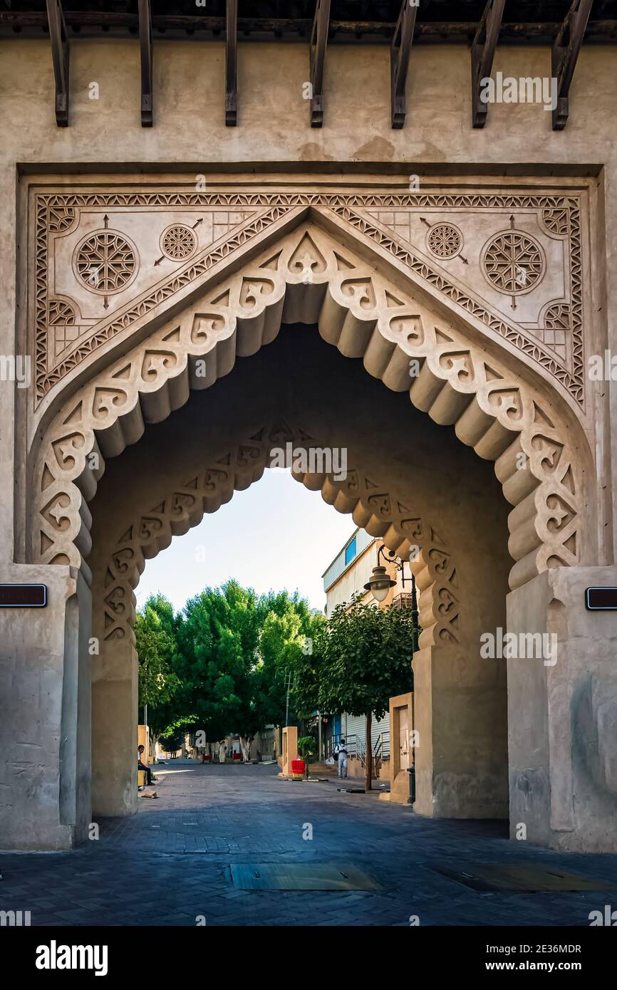 Saudi-arabische traditionelle Fenster in Al hasa Souq Markt Saudi-Arabien. 18-Dezember-2020. Stockfoto