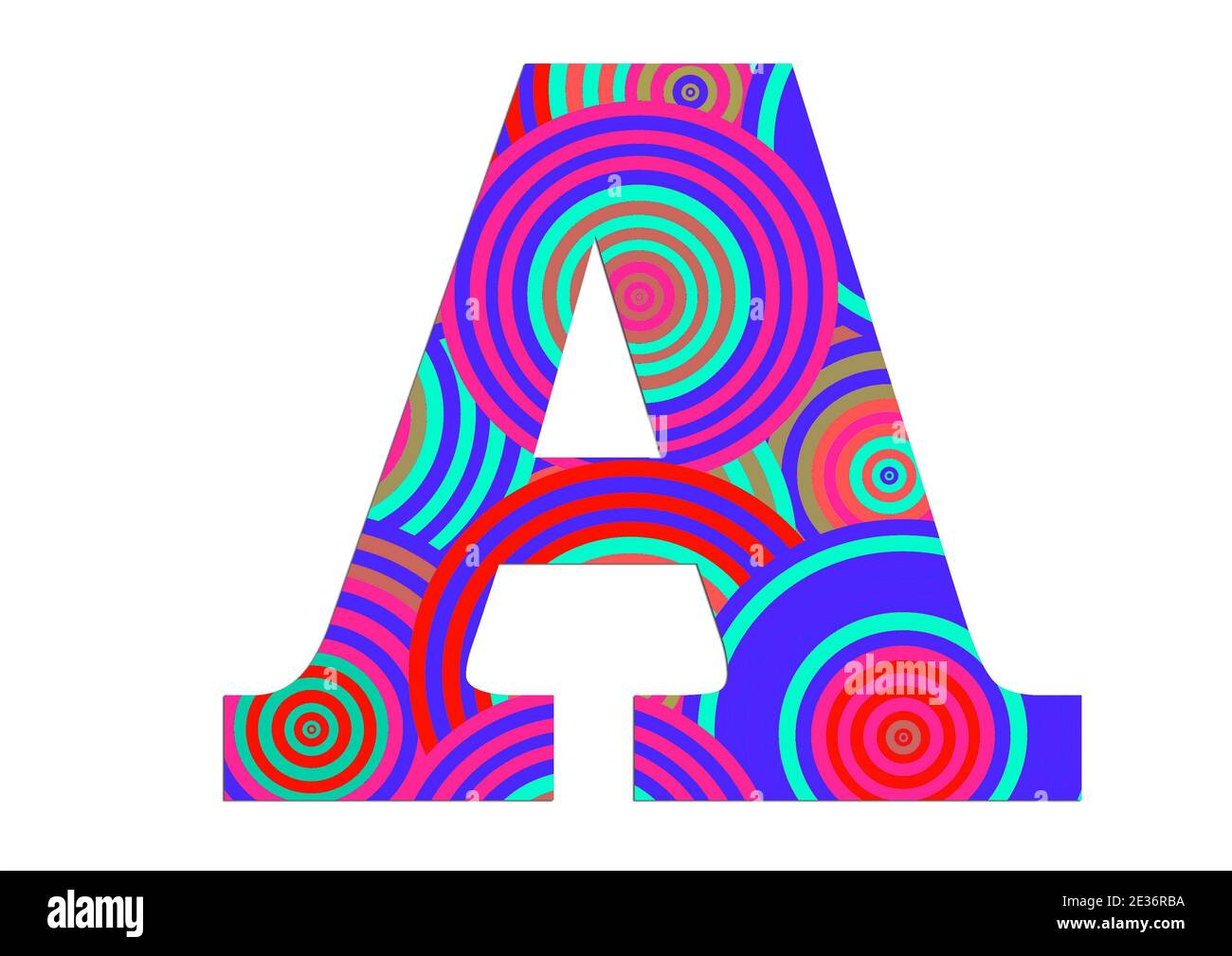Alphabet EIN aus Spaß bunten Kreis Muster für die Dekoration Stockfoto