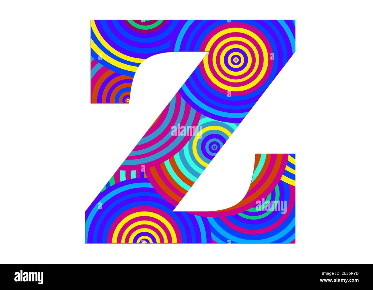 Alphabet Z aus Spaß bunten Kreis Muster für die Dekoration Stockfoto