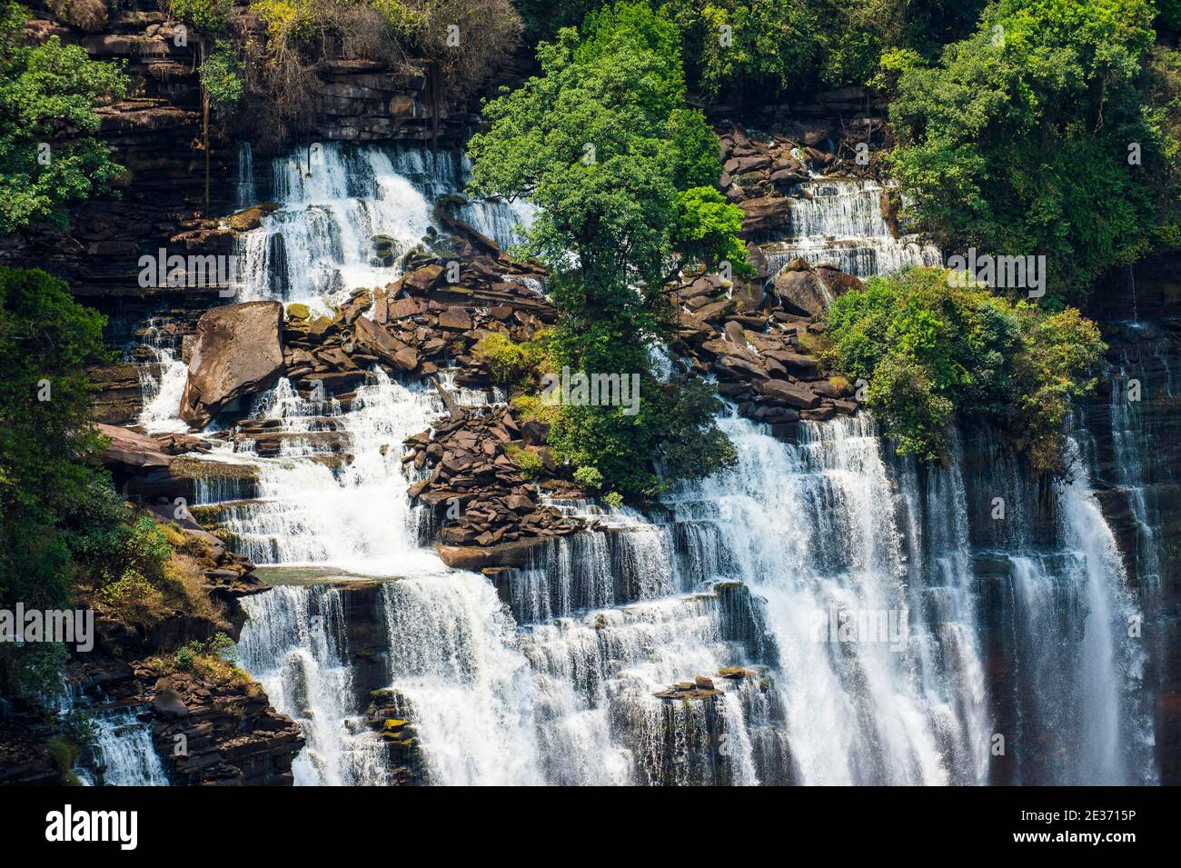 Nahaufnahme der Kalandula-Fälle, Provinz Malanje, Angola Stockfoto