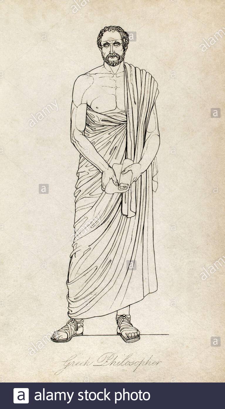 Altes Griechenland, Philosoph, Vintage Illustration von 1814 Stockfoto