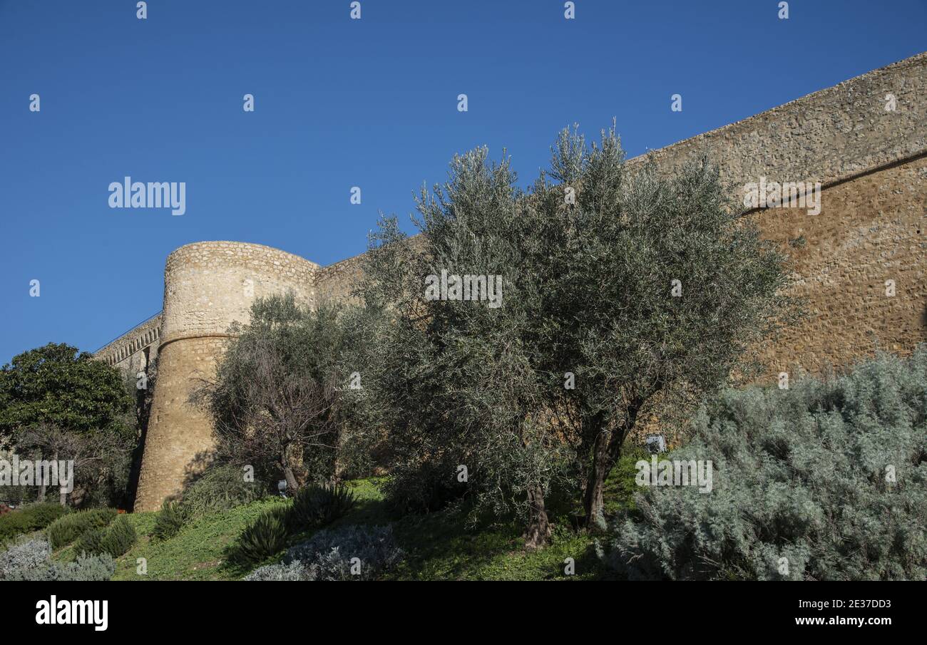 Teilansicht der alten Mauern von Magliano Stockfoto