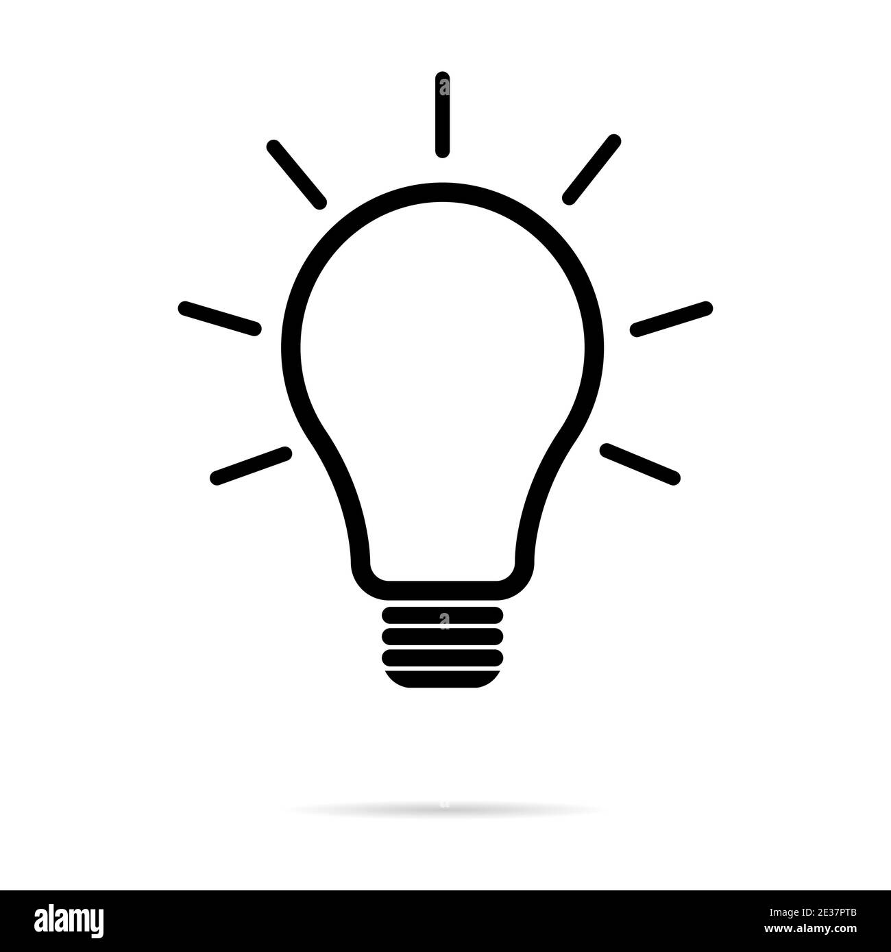 Glühbirne Symbol, Glühbirne Energie Symbol Elektrische Leistung Vektor  Illustration isoliert auf weißem Hintergrund Schwarz und Weiß Design  Stock-Vektorgrafik - Alamy