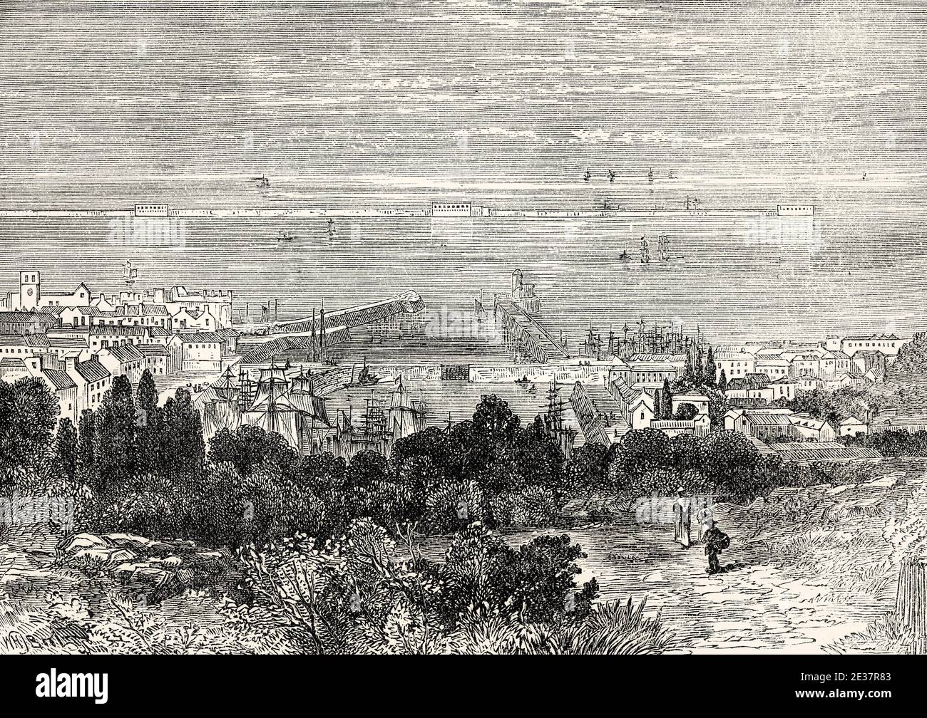 Blick auf Cherbourg, 18. Jahrhundert Stockfoto