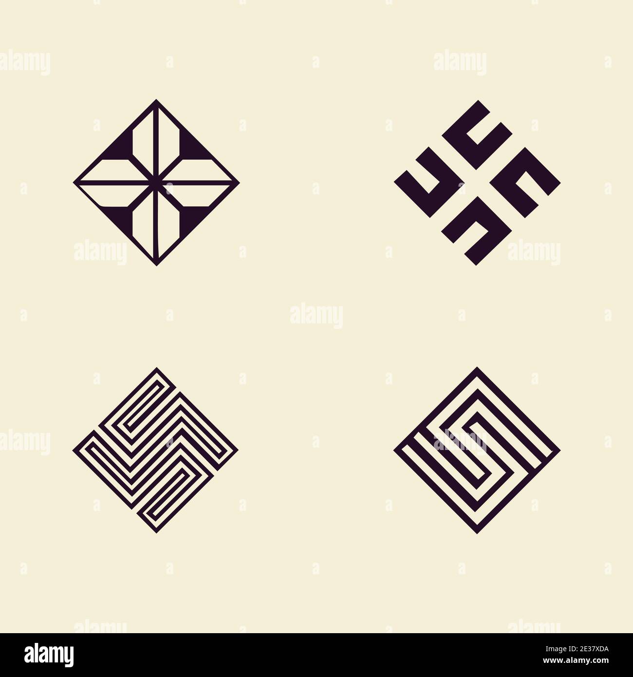Abstrakte Logo markieren geometrische Formen Streifen Stock Vektor