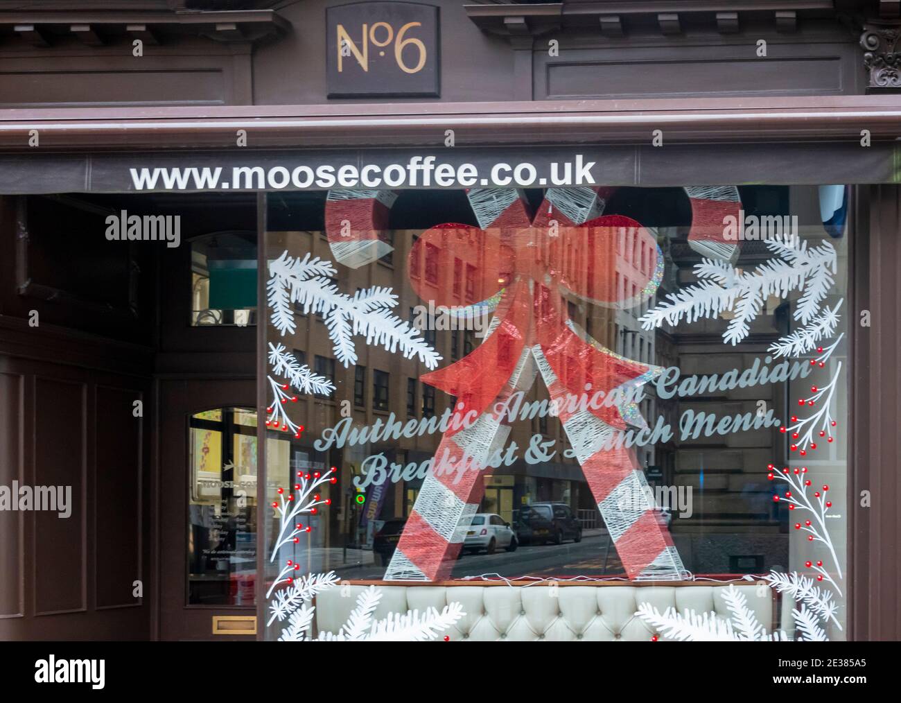 Moose Coffee Restaurant bietet amerikanisches und kanadisches Frühstück auf Dale Straße im Stadtzentrum von Liverpool Stockfoto