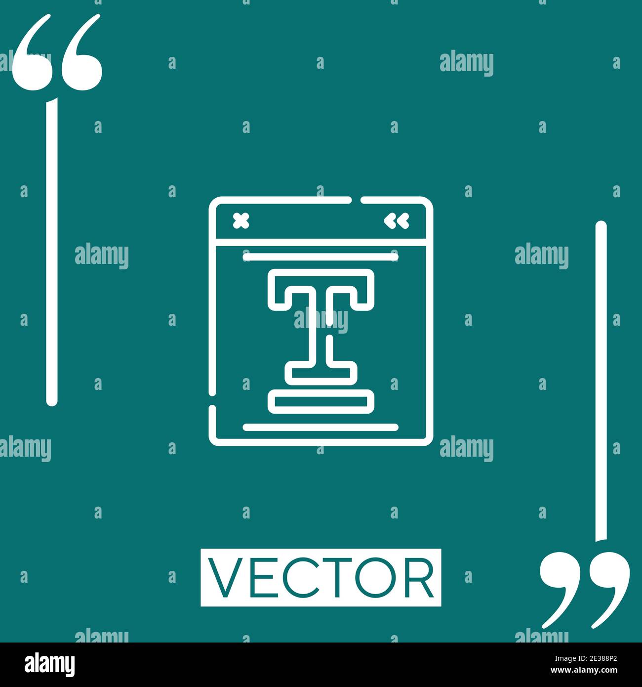 Symbol „Textvektor“ Symbol „Linear“. Bearbeitbare Konturlinie Stock Vektor