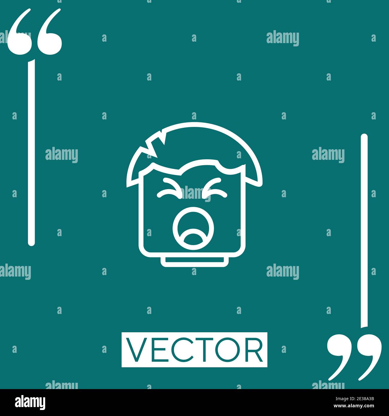 Gähnende Vektor-Symbol Lineares Symbol. Bearbeitbare Konturlinie Stock Vektor