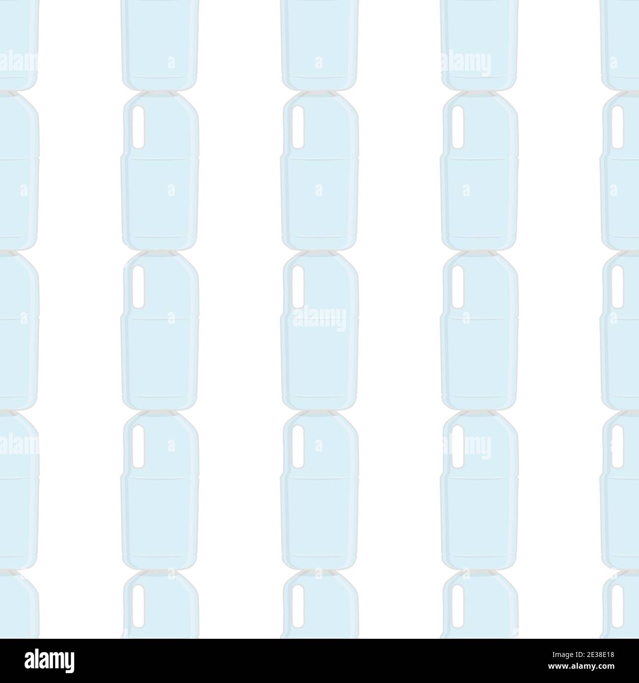Illustration zum Thema Set identische Typen Plastikflaschen für Trinkwasser. Wassermuster bestehend aus Sammlung Küchenzubehör, Plastikflasche Stock Vektor