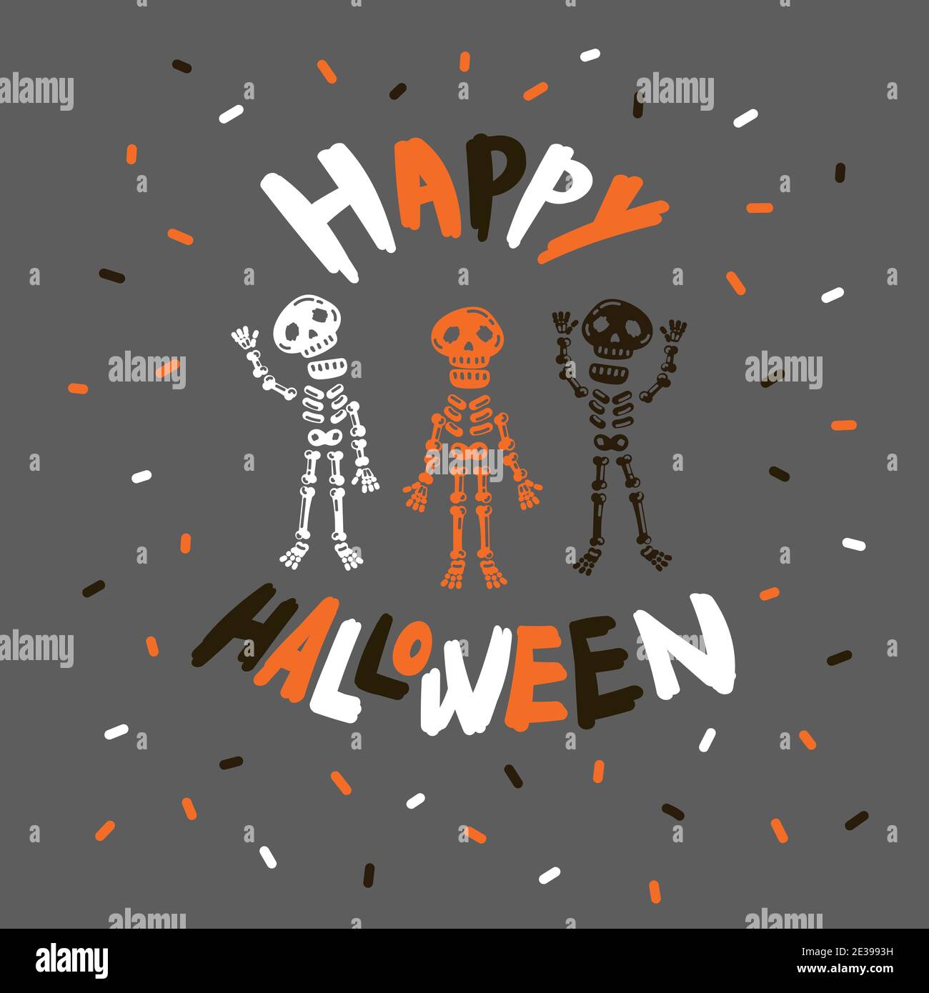 Halloween Grußkarten. Flach. Vector Illustration Stock Vektor