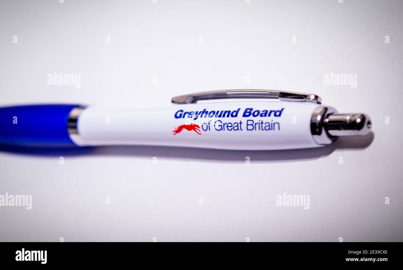 Greyhound Board of Great Britain (GBGB) Stift Stockfoto