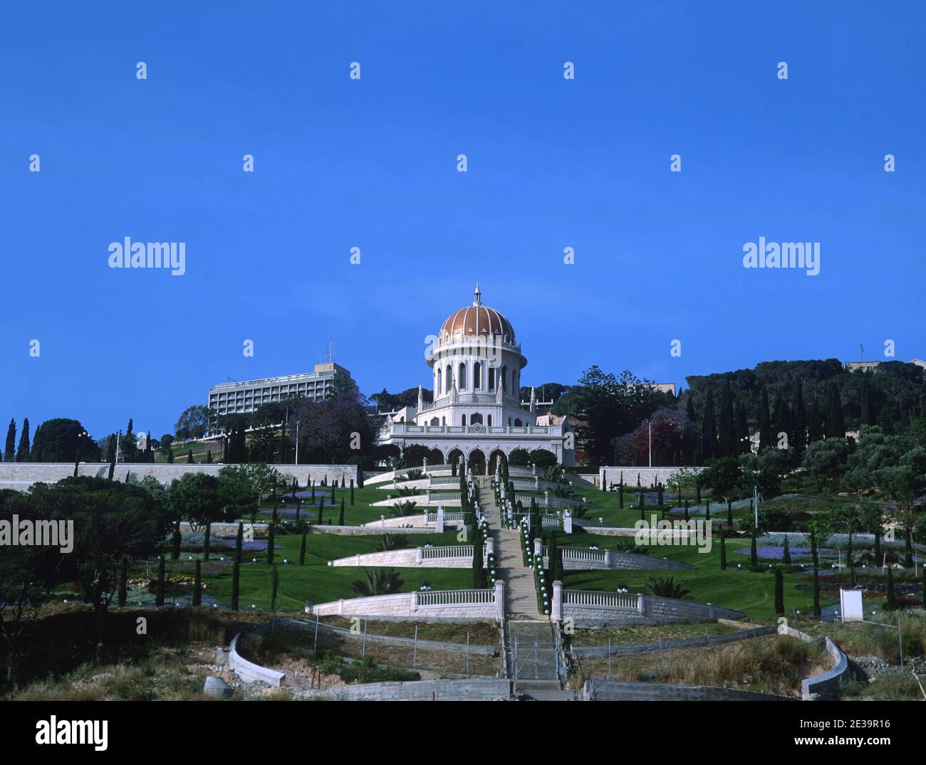 Israel, Haifa, Tempel des Bahai-Glaubens. Stockfoto