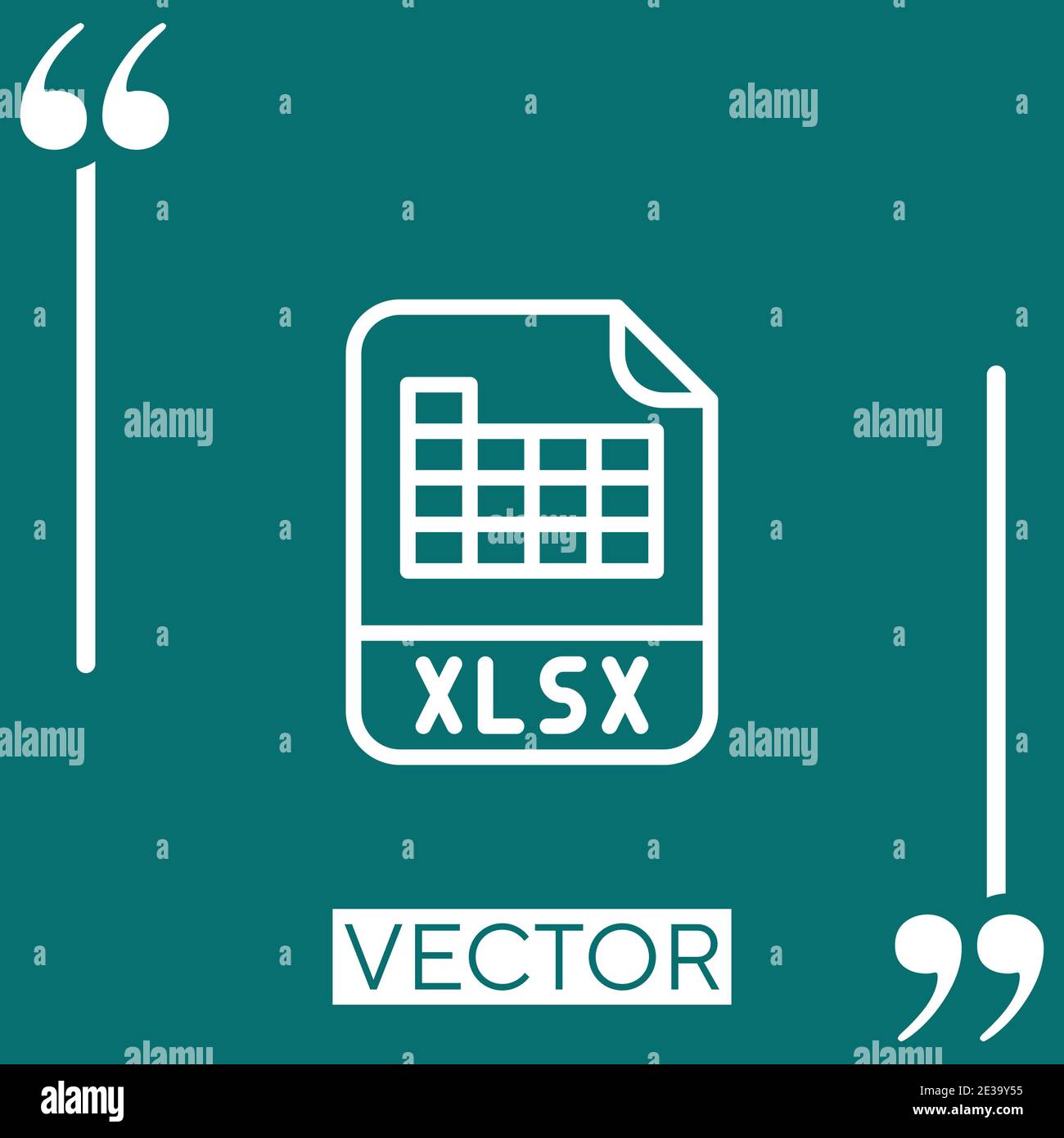 xlsx-Vektor-Symbol Lineares Symbol. Bearbeitbare Konturlinie Stock Vektor