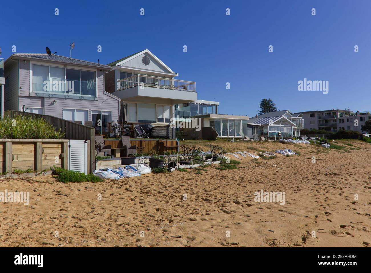Küstenerosion des Strandes von Collaroy an den nördlichen Stränden Von Sydney Australien Stockfoto