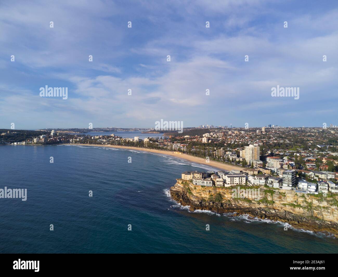 Luftaufnahme des Süßwasser-Strandes nördliche Vororte von Sydney Australien Stockfoto