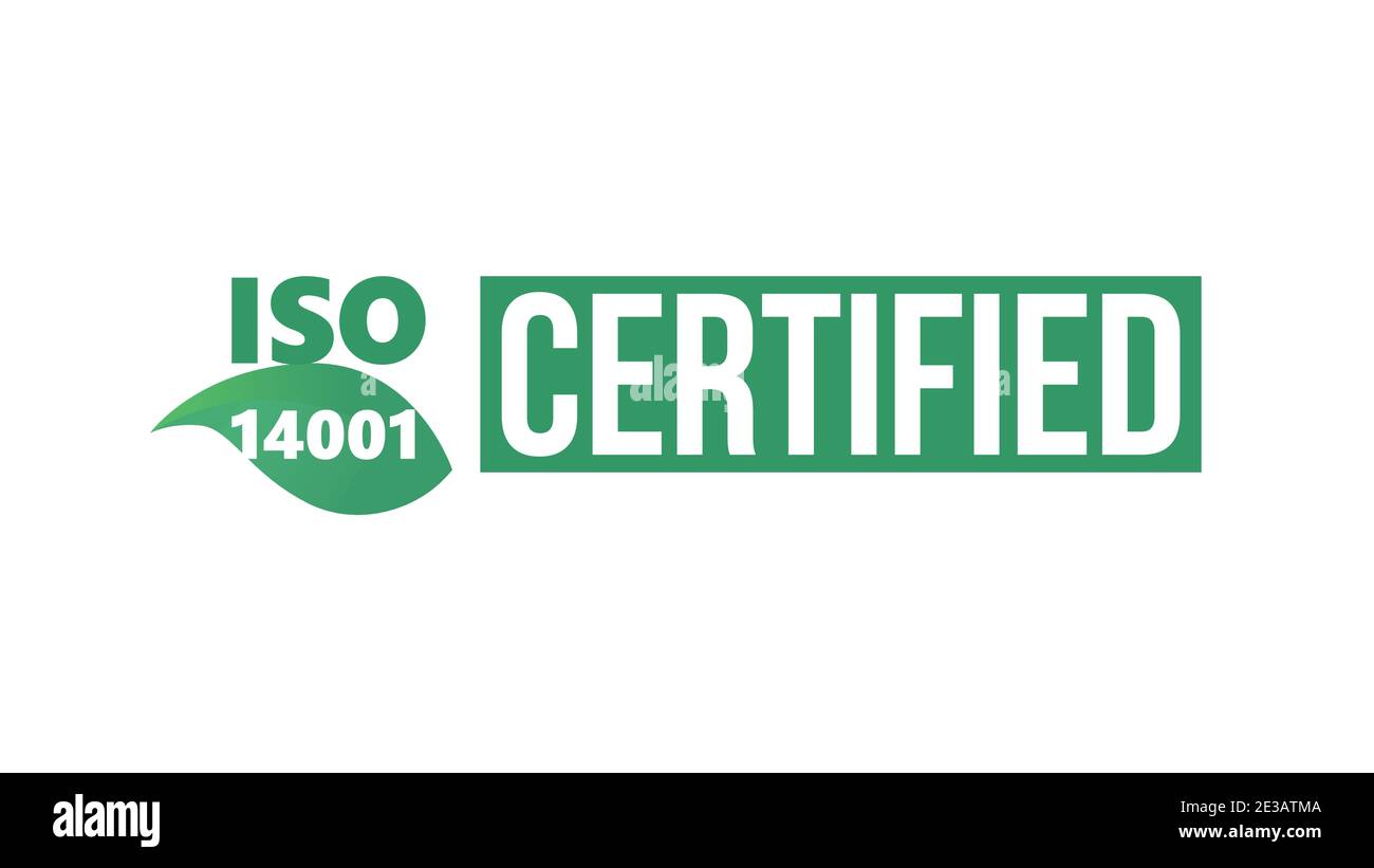ISO 14001 zertifiziert. Internationale Standard Organisation Environment Management Vektor Illustration Stock Vektor