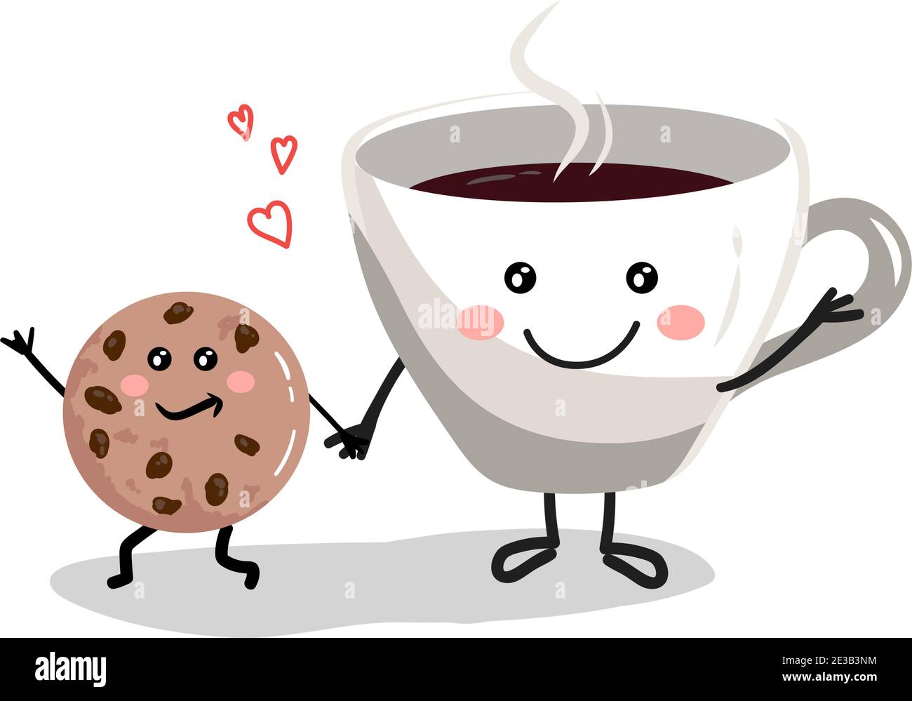 Tasse Kaffee mit Cookies Comic-Figuren Stock-Vektorgrafik - Alamy