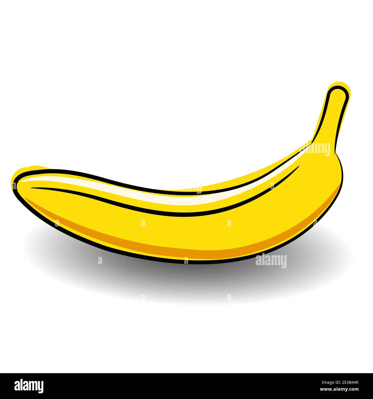 Kinder Doodle Zeichnung von Banana isoliert auf weißem Hintergrund. Handgezeichnete Skizze. Vektorgrafik Stock Vektor