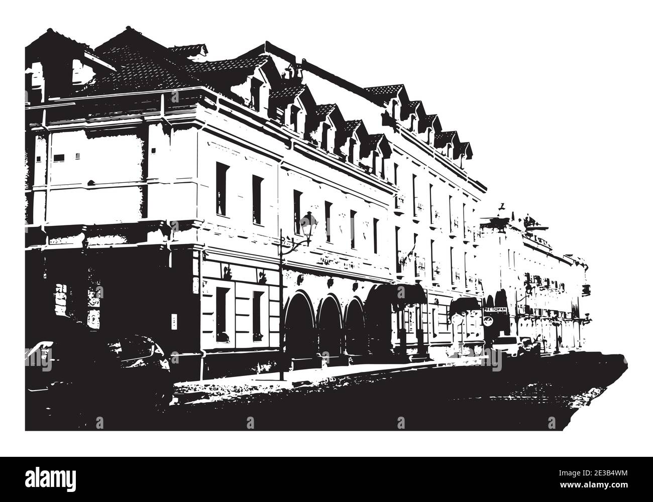 Silhouette eines alten Gebäudes Vektor-Illustration für Design Stock Vektor