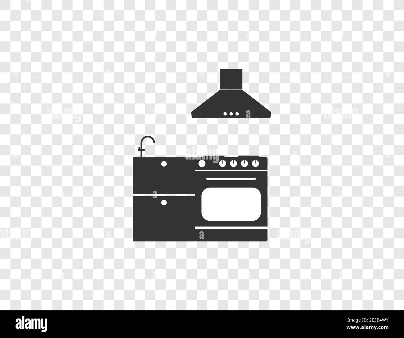 Vektor-Illustration, flaches Design. Symbol für Küche kochen Stock Vektor