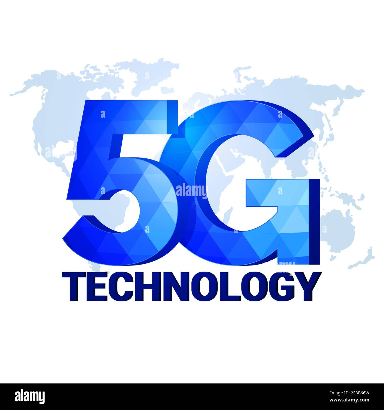 5G Technologie modernes dreieckiges Logo. Stock Vektor