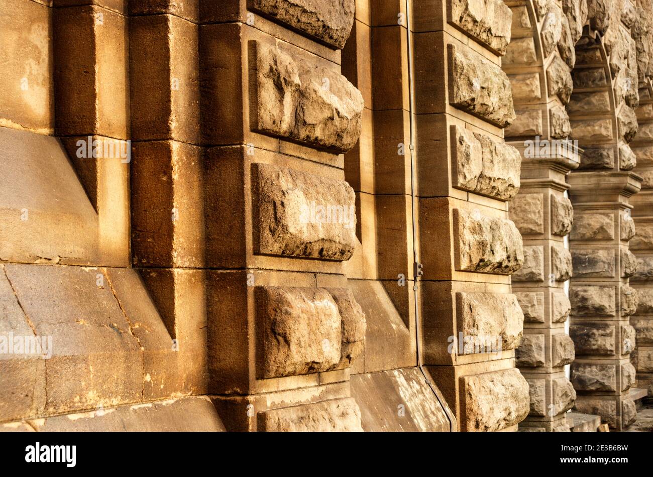 Die Basis des Schornsteins der India Mill, Darwen, Lancashire. Stockfoto