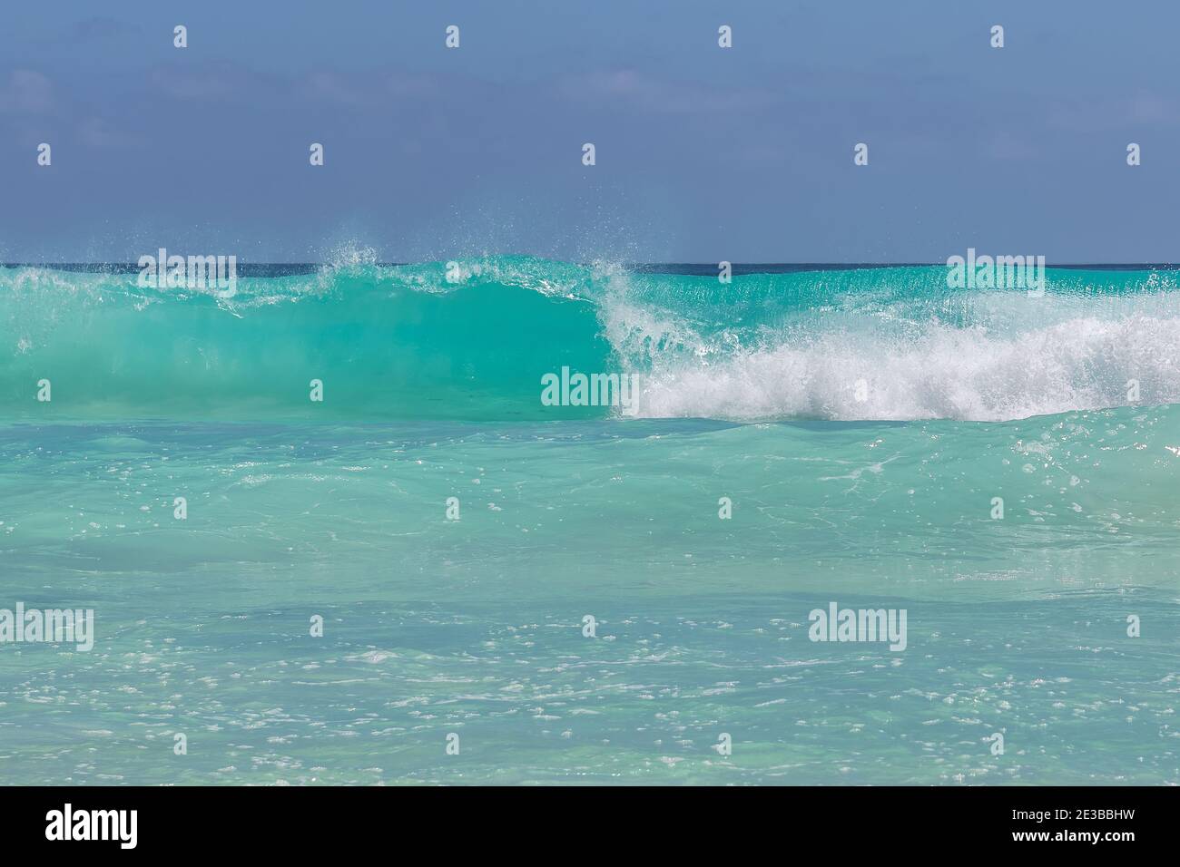 Meereswelle im tropischen Strand Hintergrund. Stockfoto