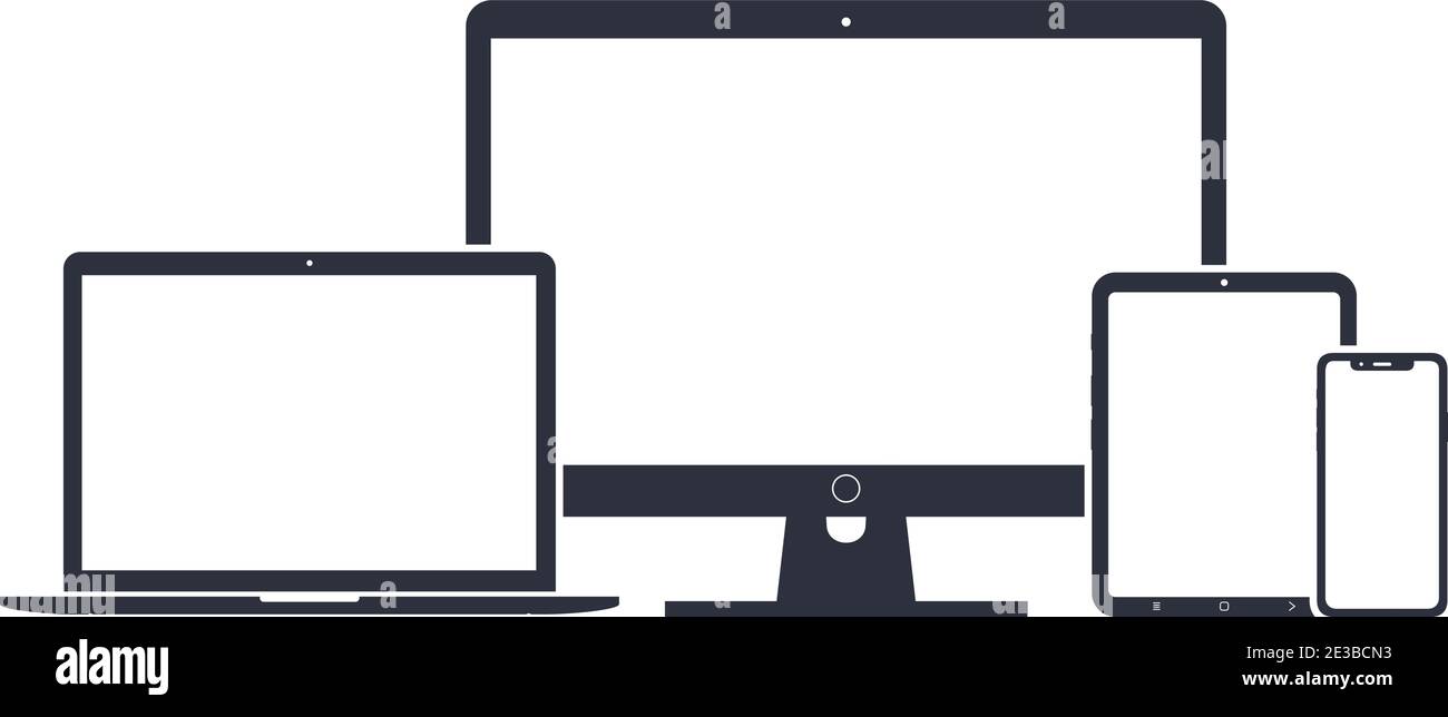 Satz digitaler Geräte Symbole Vector Illustration des Responsive web design Stock Vektor