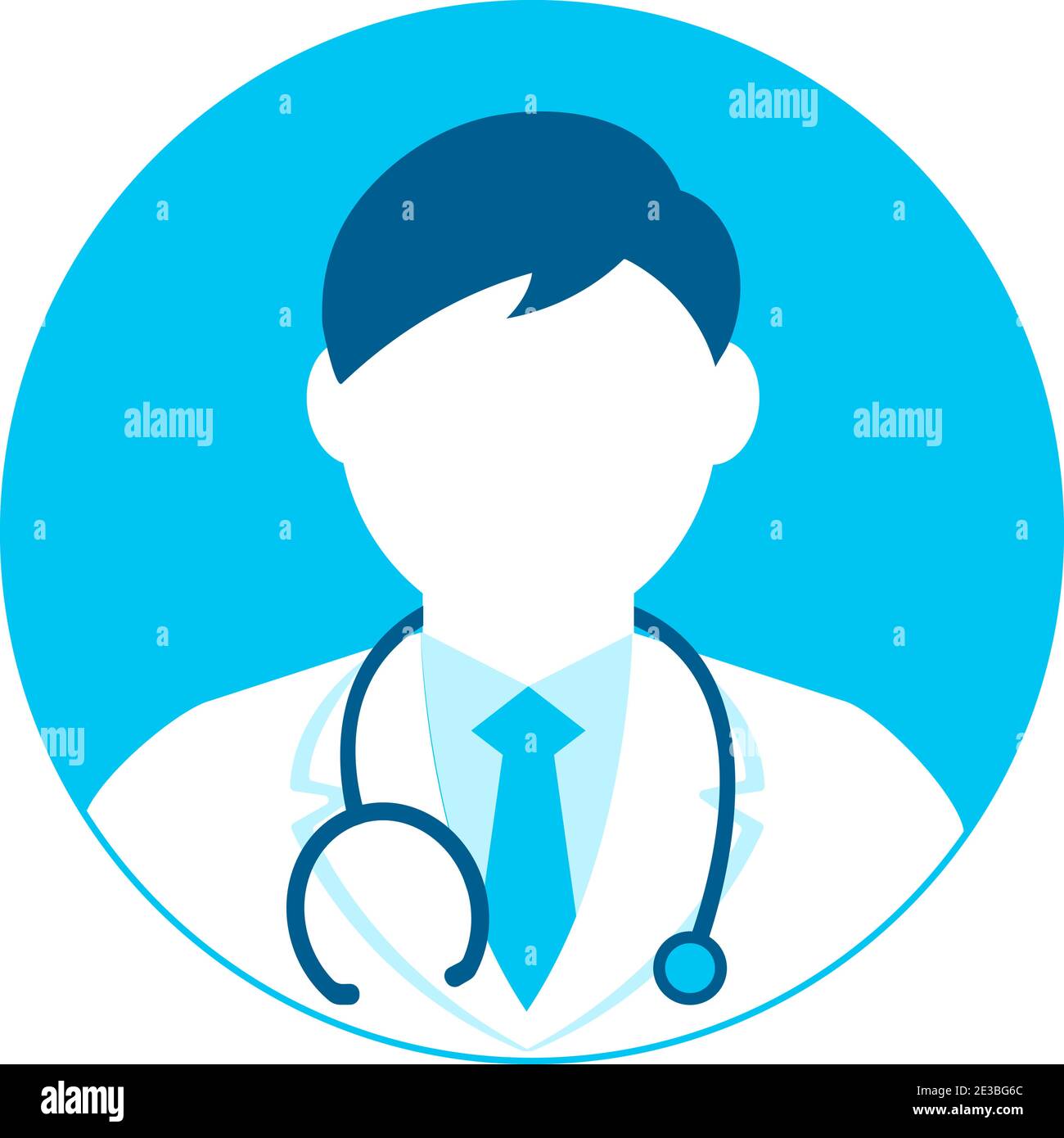 Kreisförmige Arbeiter Avatar Symbol Illustration (Oberkörper) / Arzt Stock Vektor