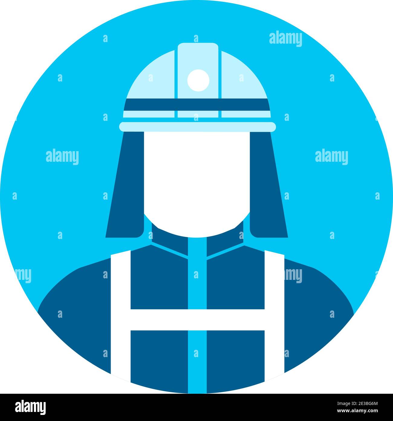Kreisförmige Arbeiter Avatar Symbol Illustration (Oberkörper) / Feuerwehrmann, Feuerwehrmann Stock Vektor