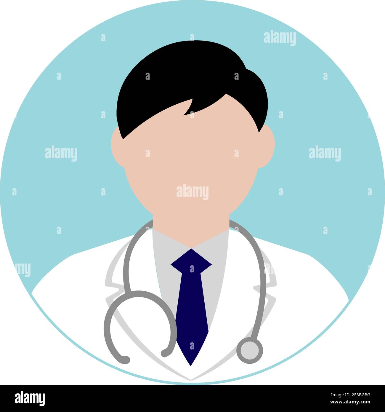 Kreisförmige Arbeiter Avatar Symbol Illustration (Oberkörper) / Arzt Stock Vektor