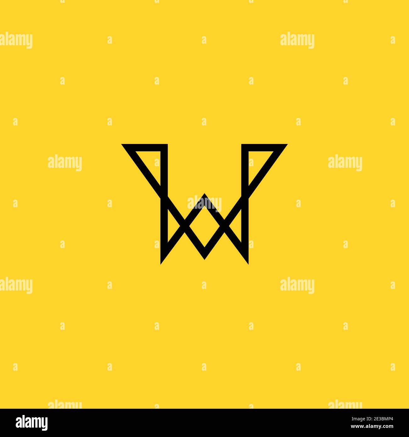 Buchstabe W WW Monogram Linie Logo Vektor-Vorlage geeignet für Kleidung,  persönliche Marke, Mode Markenidentität Stock-Vektorgrafik - Alamy