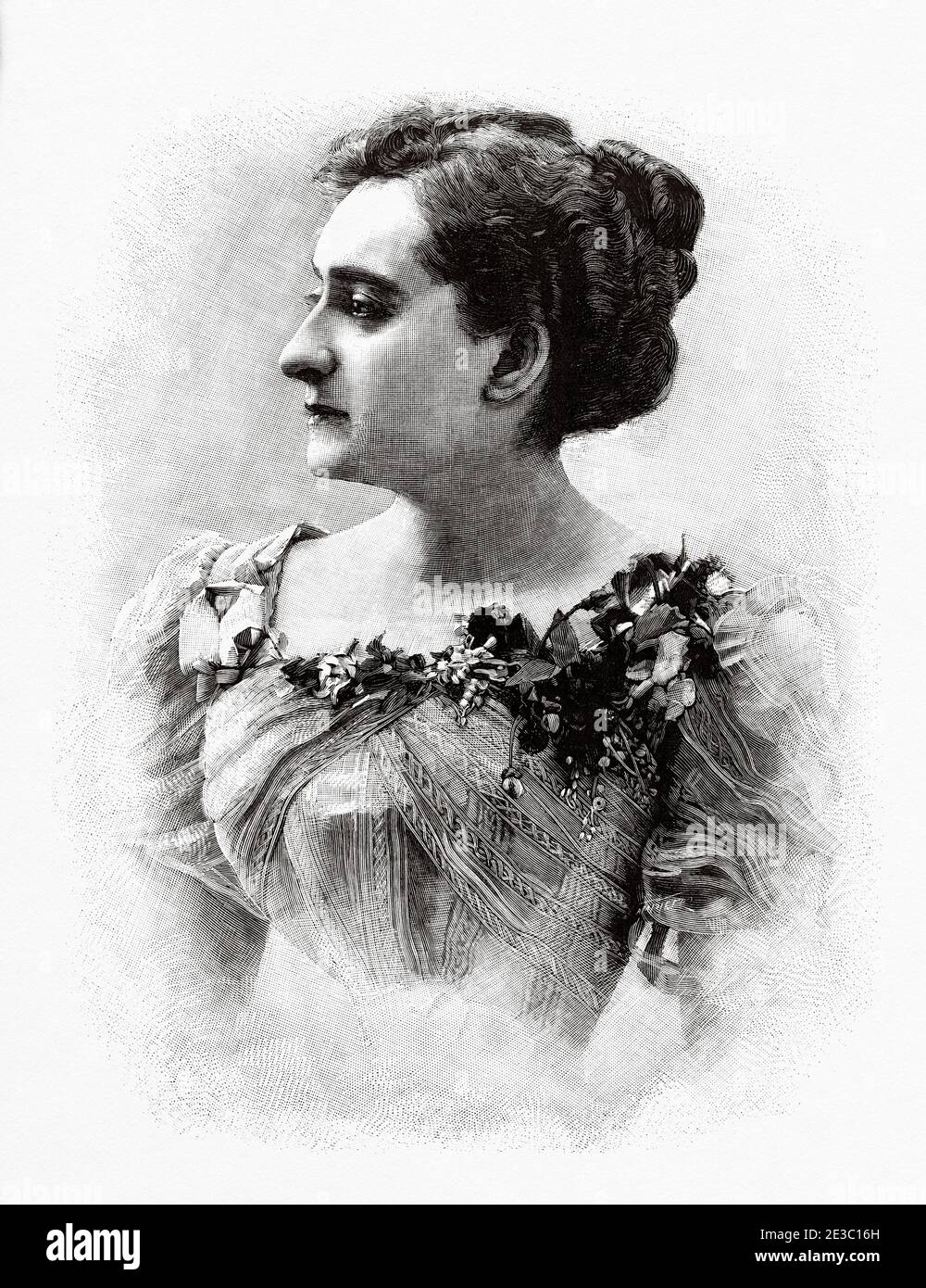 Maria Guerrero (1863-1928), spanische Theaterschauspielerin des 19. Jahrhunderts. Von La Ilustracion Española y Americana 1895 Stockfoto