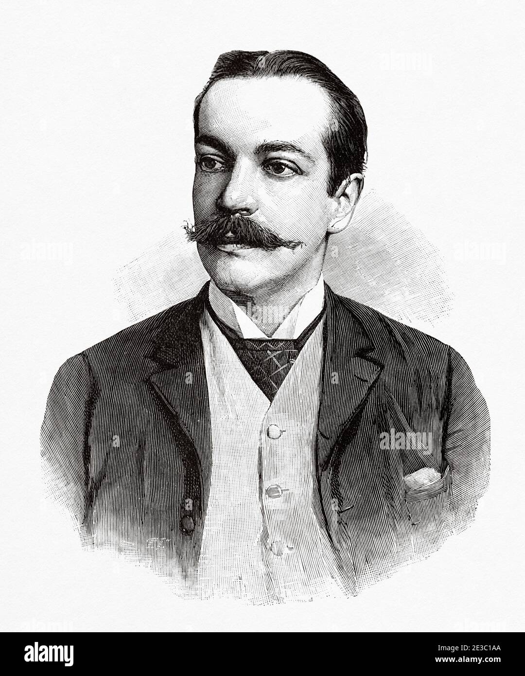 Francisco Du-Quesne y Arango (1881-1884) Spanisches Militär, I Marquis de Du-Quesne, Stellvertreter von Cortes, Oberst der Milizen in Havanna, Insel Kuba. Von La Ilustracion Española y Americana 1895 Stockfoto