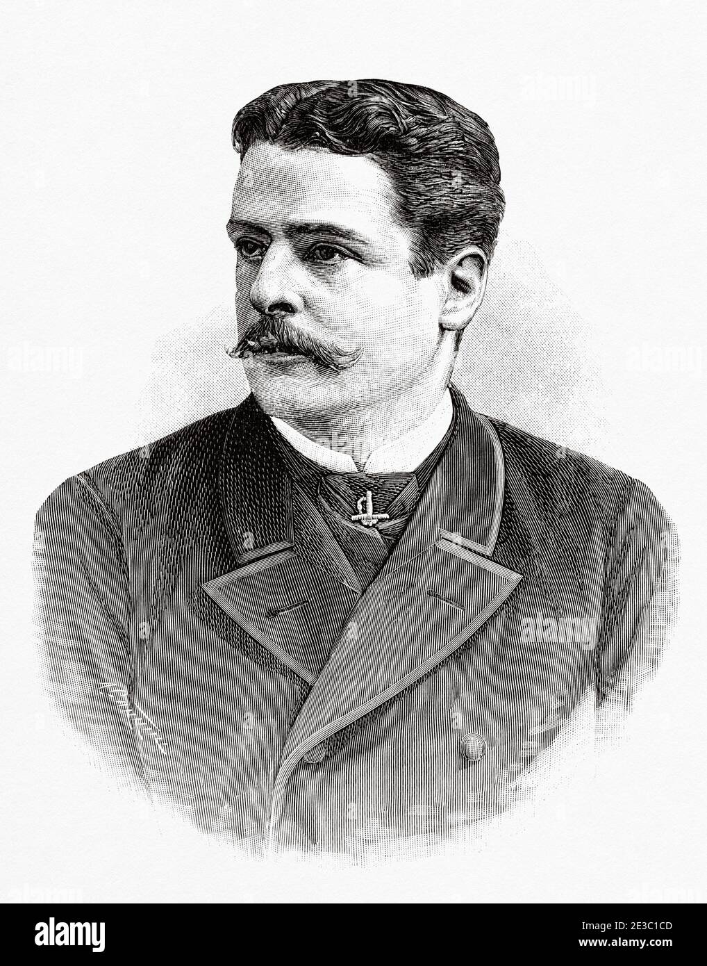 Julio José de Apezteguía y Tarafa (Trinidad 1843 - New York 1902), war ein spanischer Ingenieur und Politiker, Abgeordneter der Cortes für Santa Clara und Havanna auf der Insel Kuba. Von La Ilustracion Española y Americana 1895 Stockfoto