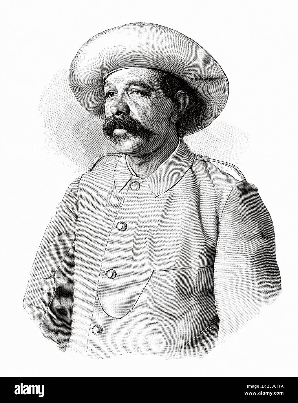 Federico Alonso Gasco y Lavedán, Brigadegeneral und Militärgouverneur der Provinz Pinar del Río, Insel Kuba. Von La Ilustracion Española y Americana 1895 Stockfoto