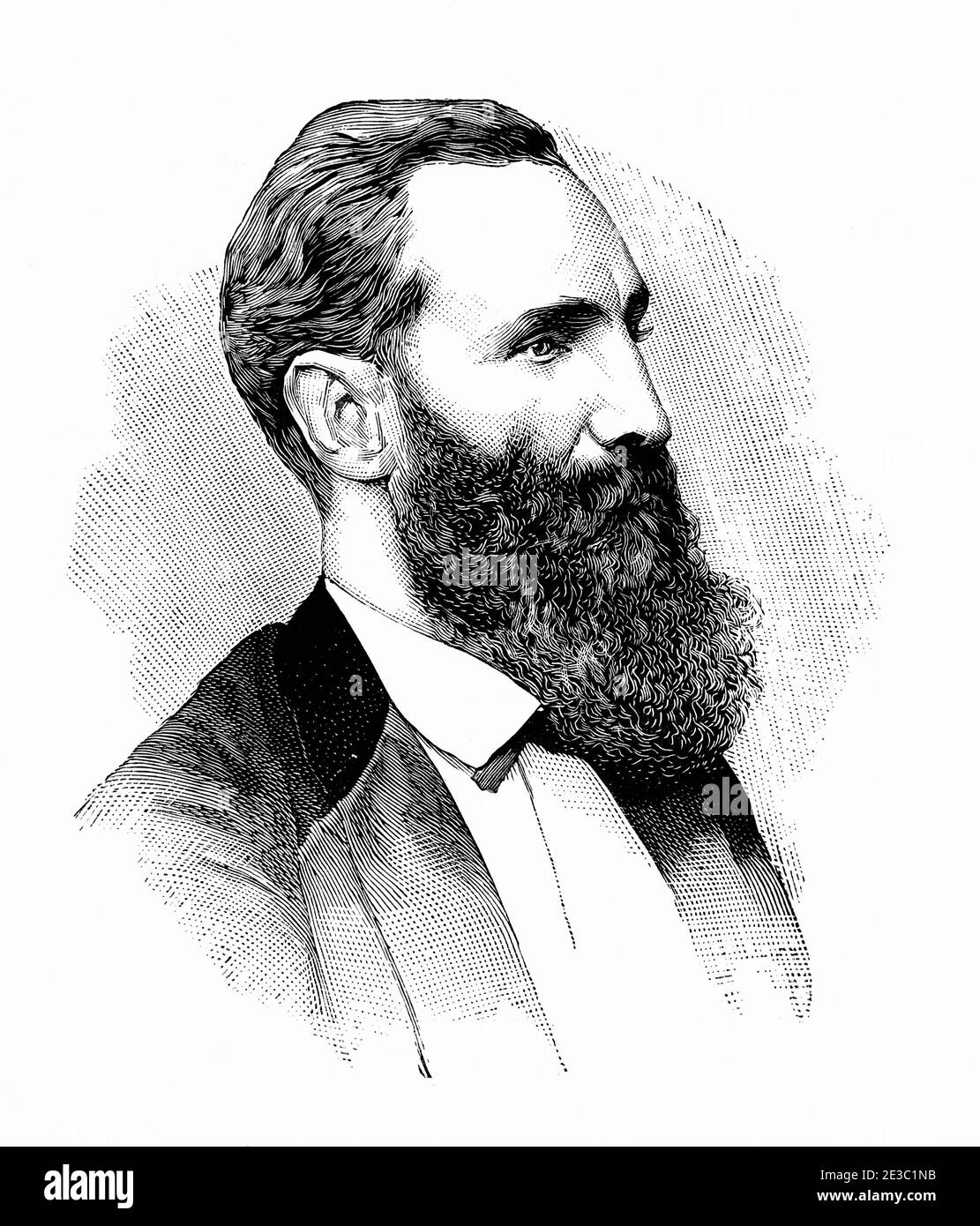 Porträt von Aristides da Silveira Lobo (Cruz do Espírito Santo 1838 - Barbacena 1896) Jurist, Politiker und Journalist und brasilianischer republikanischer Abolitionist zur Zeit des Imperiums. Brasilien. Alte XIX Jahrhundert gravierte Illustration von La Ilustracion Española y Americana 1890 Stockfoto