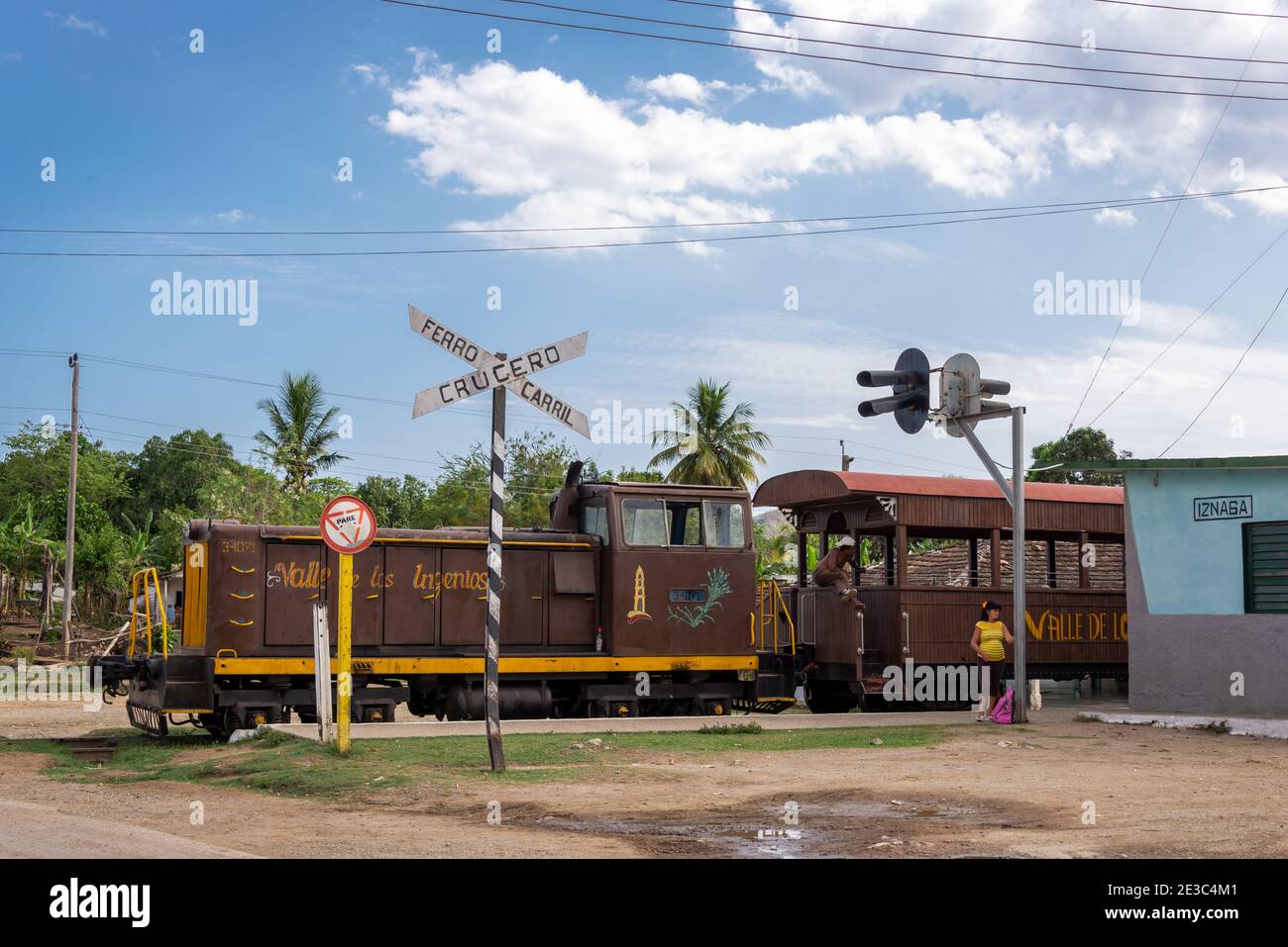 Alte Bahn im Tal der Ingenios oder Tal Der Zuckerfabriken in der Nähe von Trinidad in Kuba Stockfoto