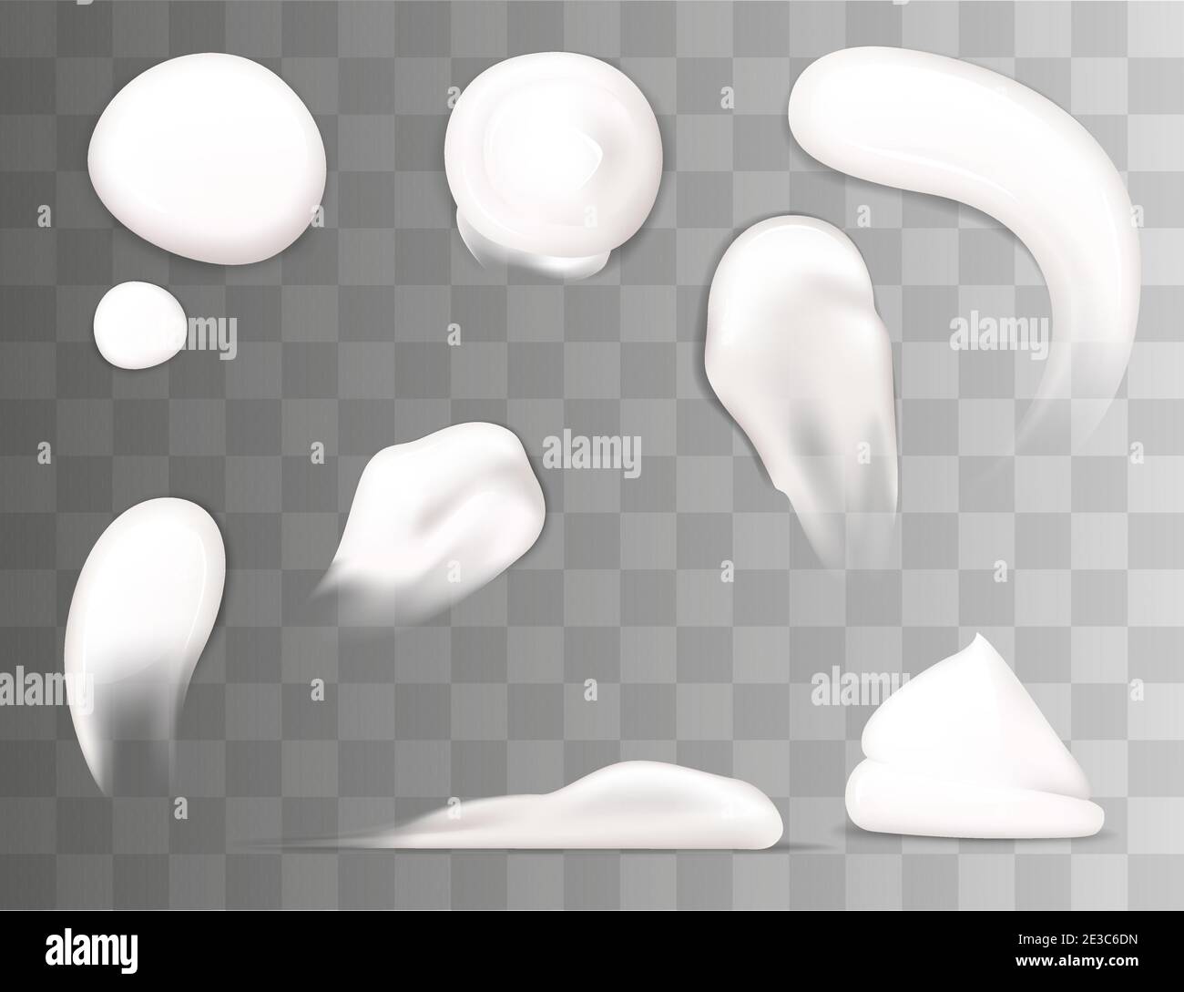 Set von Concealer Abstrich kosmetische Produkte weiße Gel Abstrich Auf transparentem Hintergrund Vektor Illustration Realismus Stil Stock Vektor