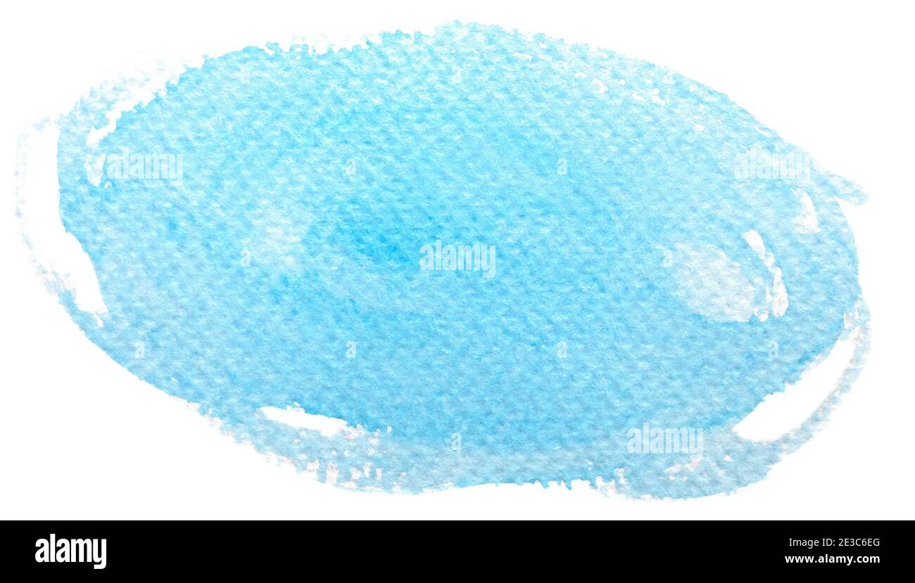 Aquarell blau Farbe Textur abstrakte Form. Künstlerischer Grunge Hintergrund Stockfoto