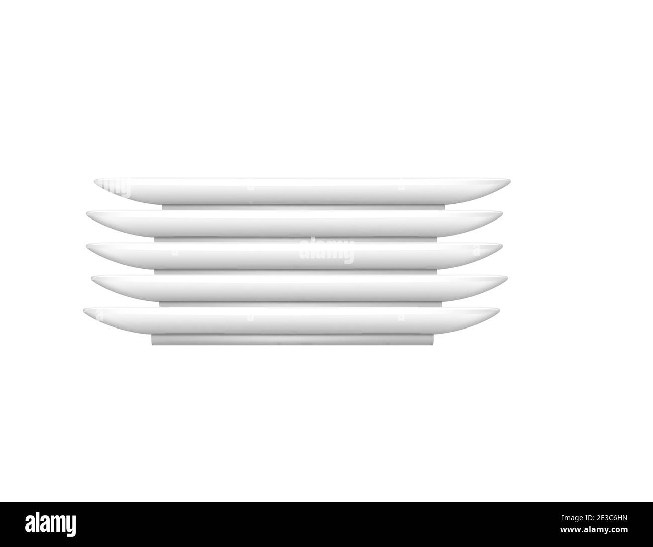 Stapel Stapel Stapel von sauberen weißen Keramikplatten Vektorgrafik auf Weißer Hintergrund im realistischen Stil Stock Vektor