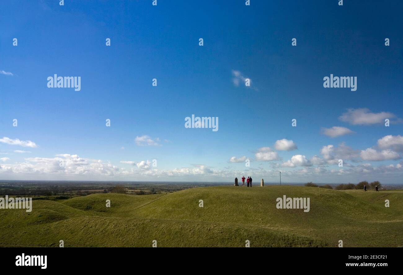 Der Hügel von Tara, Co. Meath, alter Sitz der hohen Könige von Irland bis zum 6. Jahrhundert n. Chr. Es liegt in der Nähe von Dunshaughling und Navan und dem Ri Stockfoto