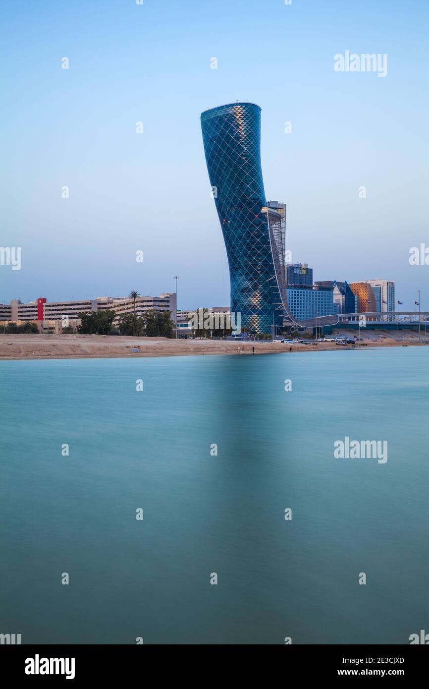 Vereinigte Arabische Emirate, Abu Dhabi, Hyatt Capital Gate Hotel Stockfoto