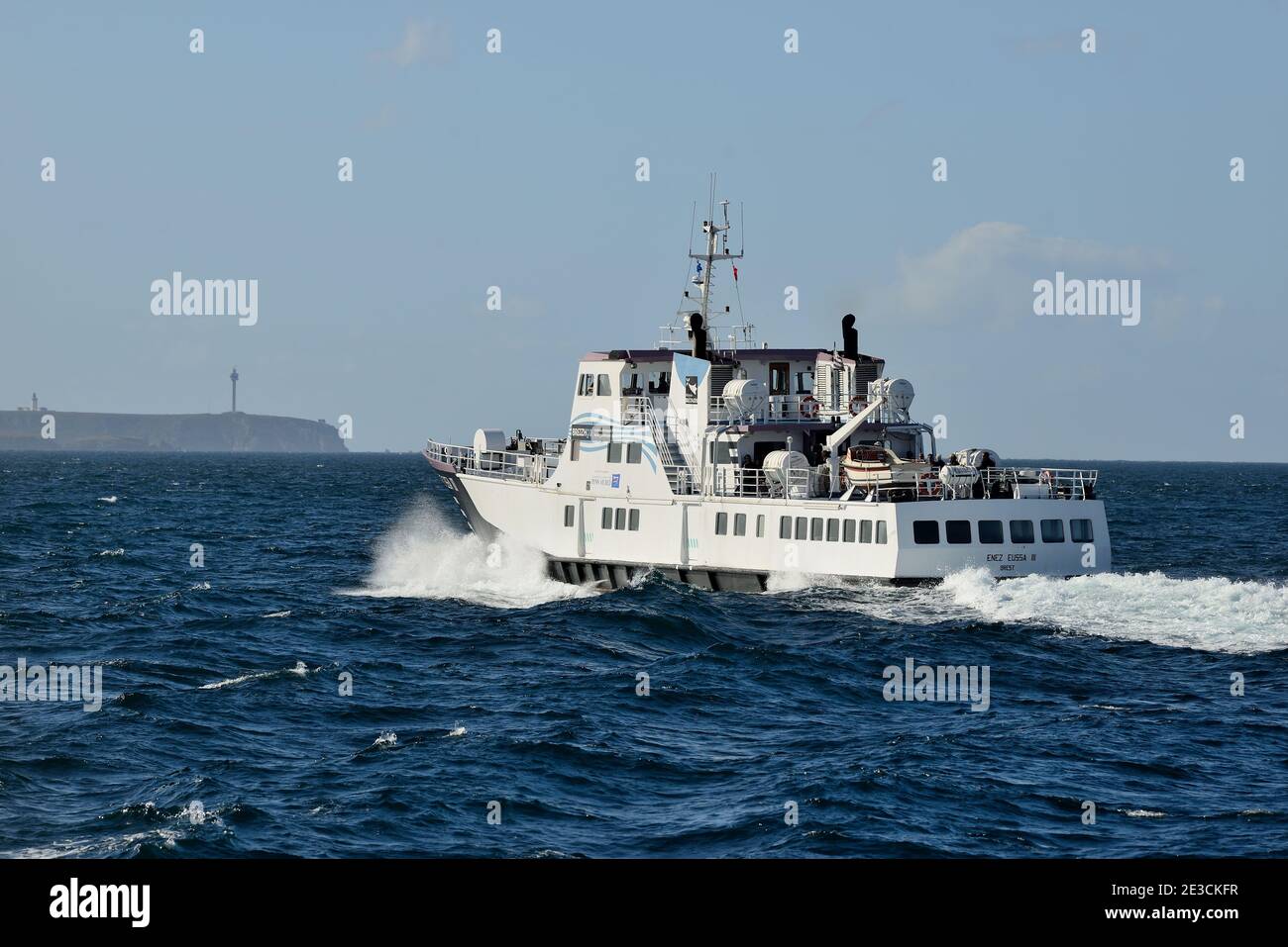 Ile d'Ouessant, Insel Ushant (vor den Küsten der Bretagne, Nordwestfrankreich): Schnellboot "Enez Eussa III" der Reederei Penn Ar Stockfoto