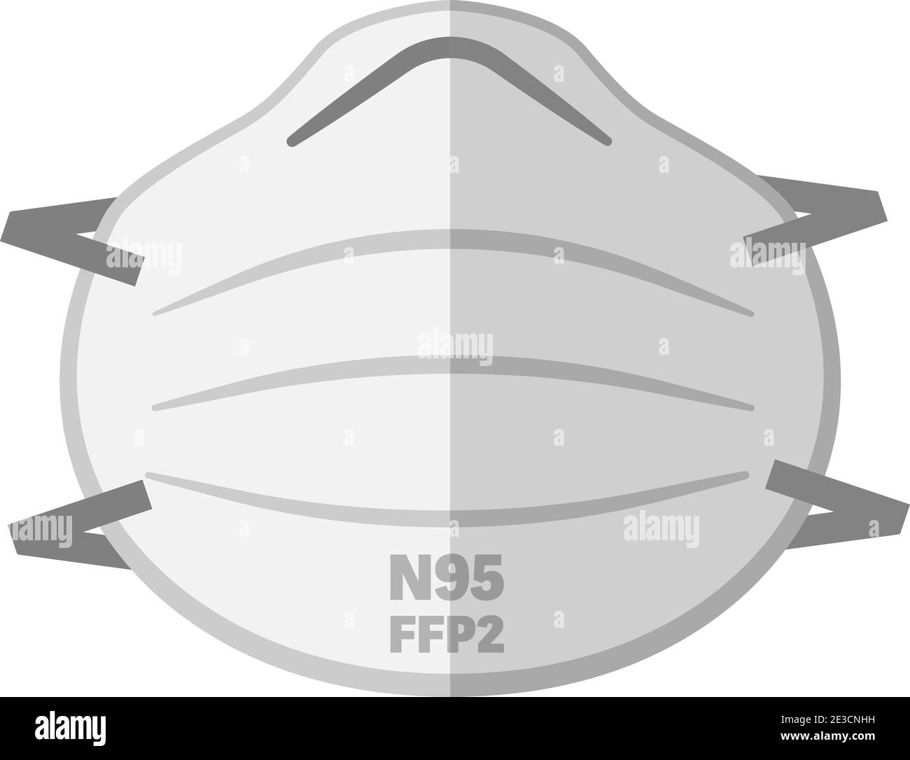 Einfache FFP2 N95 Gesichtsmaske Atemschutzmaske Vektor Illustration Stock Vektor